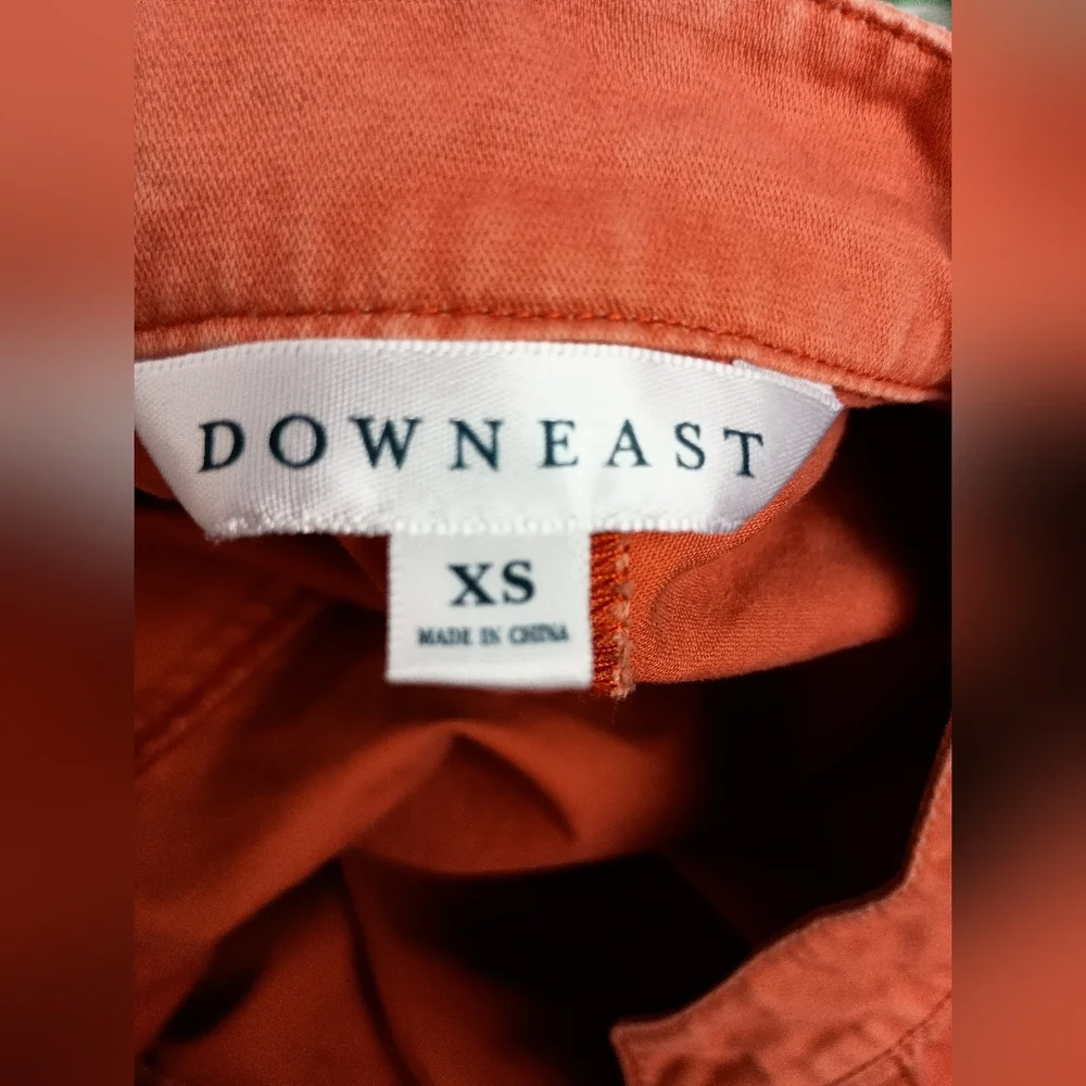 DOWNEAST Coatigan Utility Rust Orange Lightweight Belted Jacket (#142)‎